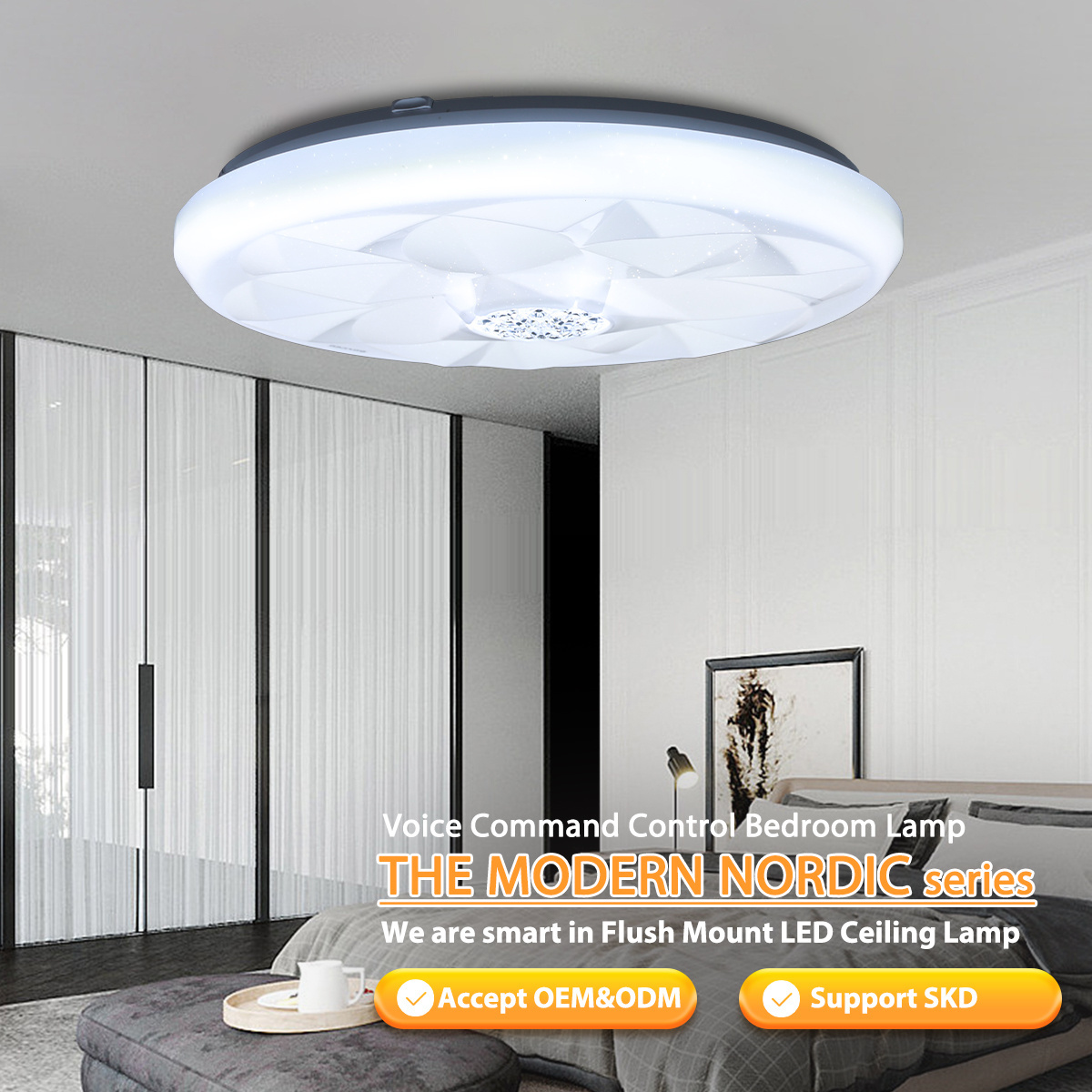 Smart  Led Ceiling Light Fixtures 30w 2700k-6500k Dimmable With 16 Million Colors App Control Compatible Ceiling Lamp