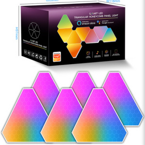 WIFI Smart LED Panel Triangle Wall Light Night Light RGB Ambient Indoor 50 Hexagonal Modern 80 Led Wall Lights by Cell and Music