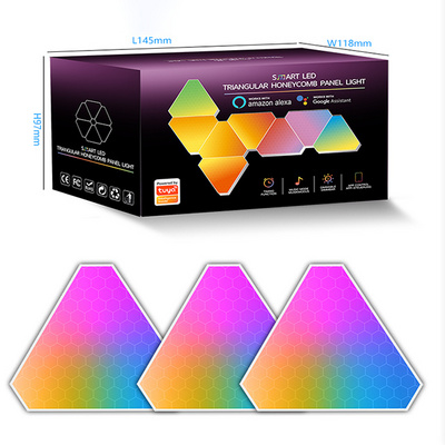 WIFI Smart LED Panel Triangle Wall Light Night Light RGB Ambient Indoor Game Room Bedroom Bedside Decorative Triangle LED Panels