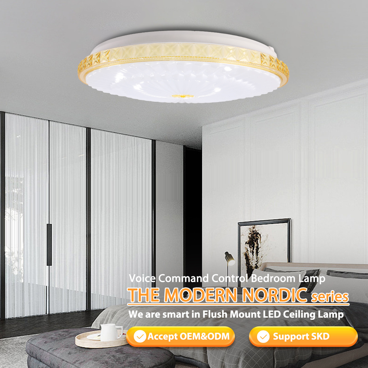 Super Slim Flush Mount CCT adjustable 20W 32W Surface Mount LED Light Fixture for Bedroom Kitchen acrylic Ceiling Light