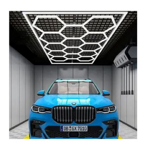 6500K hexagonal garage led light honeycomb ceiling light grid led light garage for Auto detailing workshop customized for free