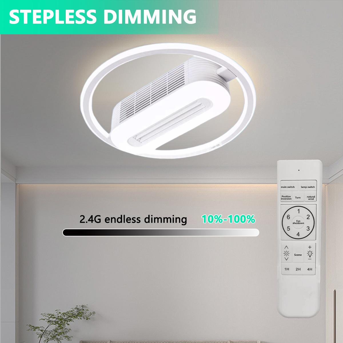 LED Ceiling Fan Light with Remote Control Dimmable Lighting Fan Light Ceiling Fan