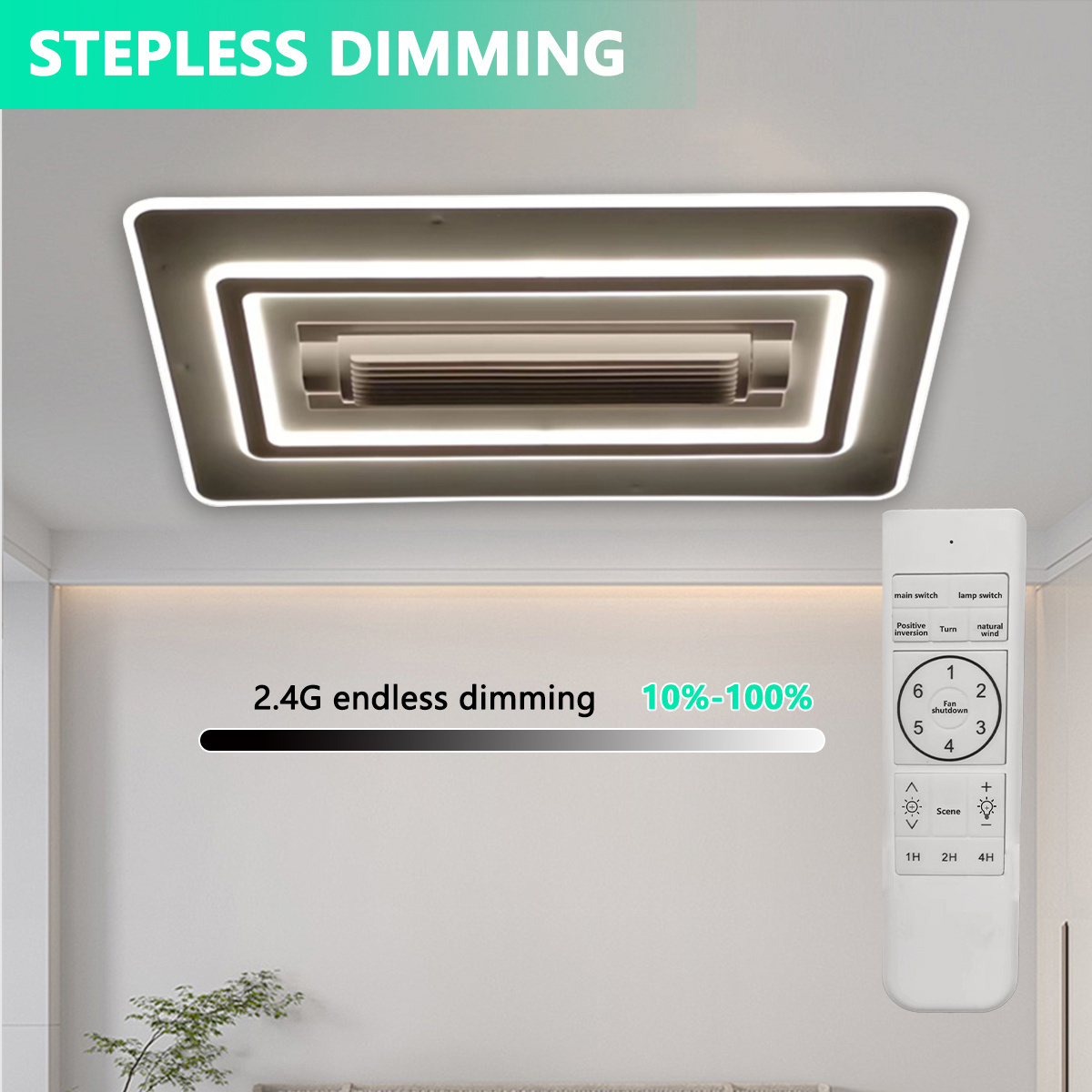 Ceiling Fans With Led Lights Remote Control For Bedroom Dimmable Invisible Ceiling Fan With Light/Lighting Fan/Fan Light Bulb