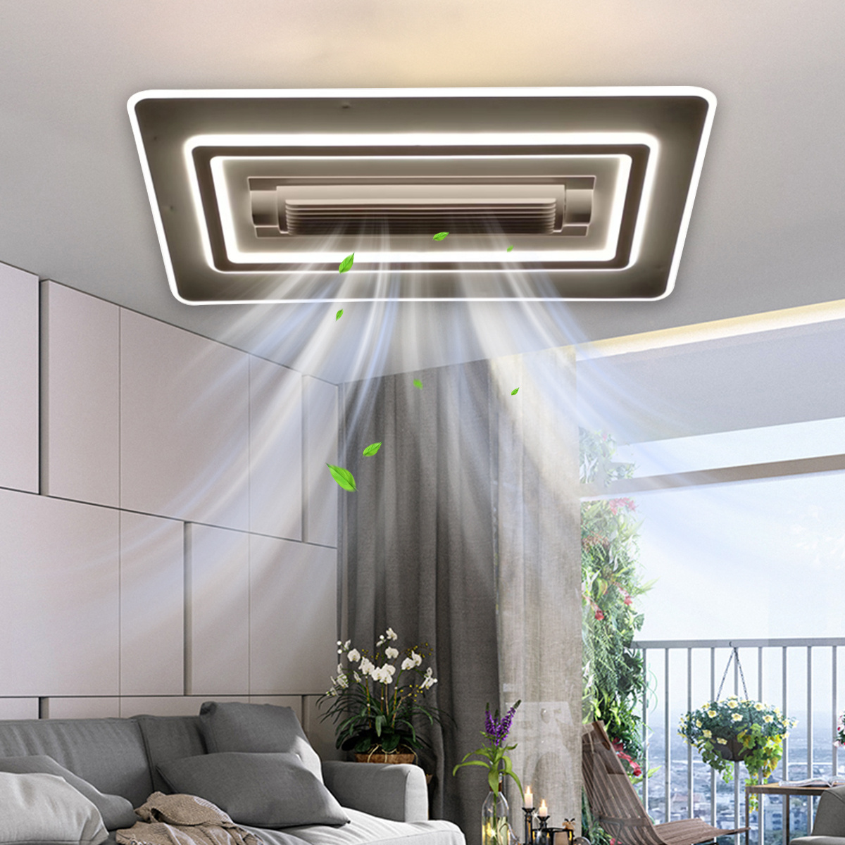 Ceiling Fans With Led Lights Remote Control For Bedroom Dimmable Invisible Ceiling Fan With Light/Lighting Fan/Fan Light Bulb