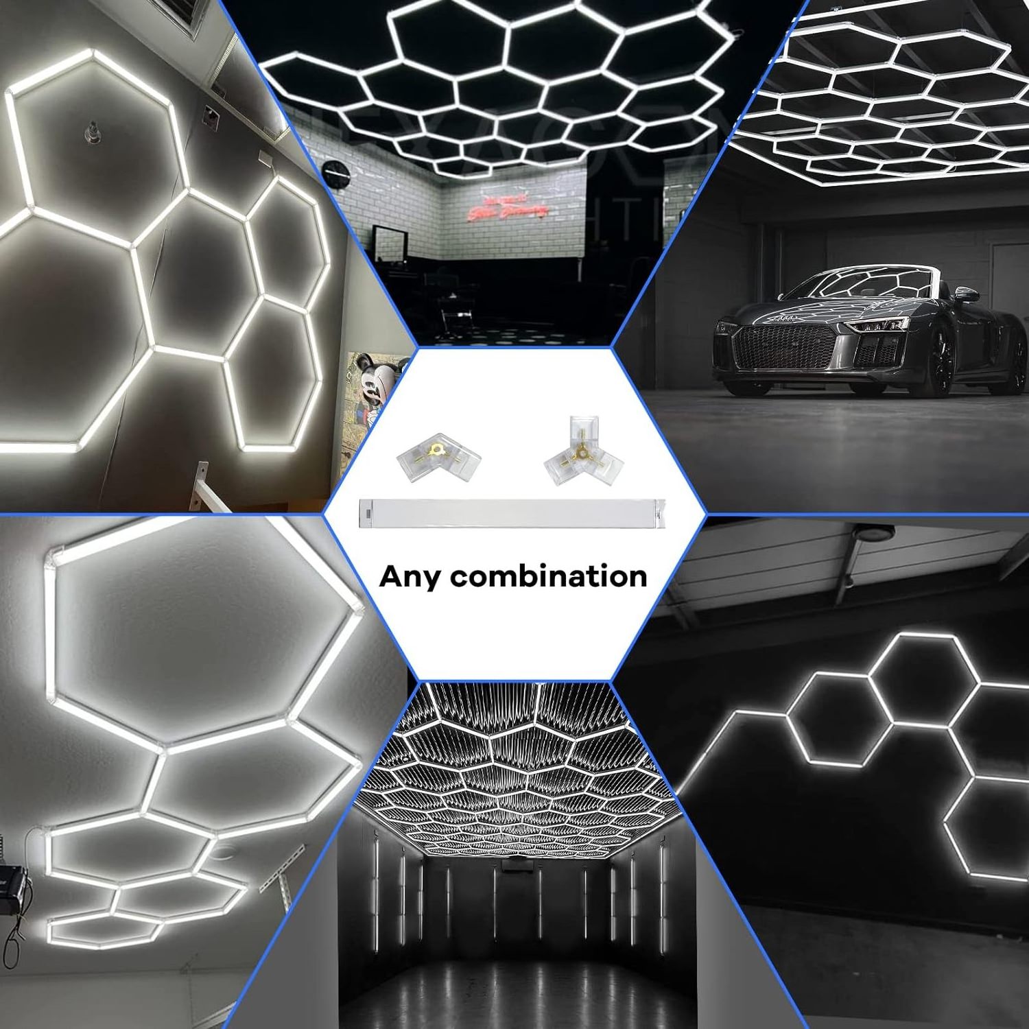 Popular Diy Hexagon Lighting Led Strip Light Barber Honeycomb Decorative Barber Light