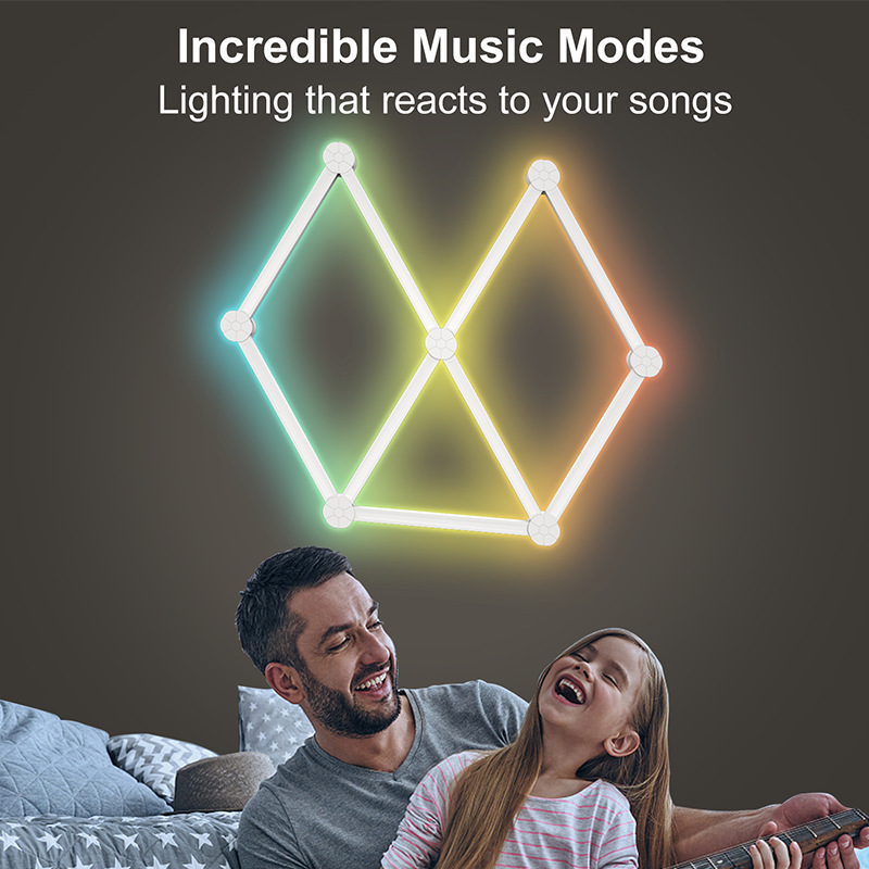 Custom Logo Music Recognition Intelligent Control Led Rhythm Light 6 Bar Game Live Atmosphere Light Glide Wall Light Modern 20