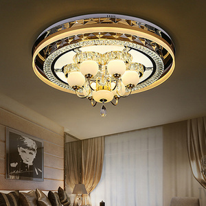 Modern Luxury Flush Mount Ceiling Light Round Ceiling Mounted Lighting Pendant Lights Crystal Chandelier For Living Room