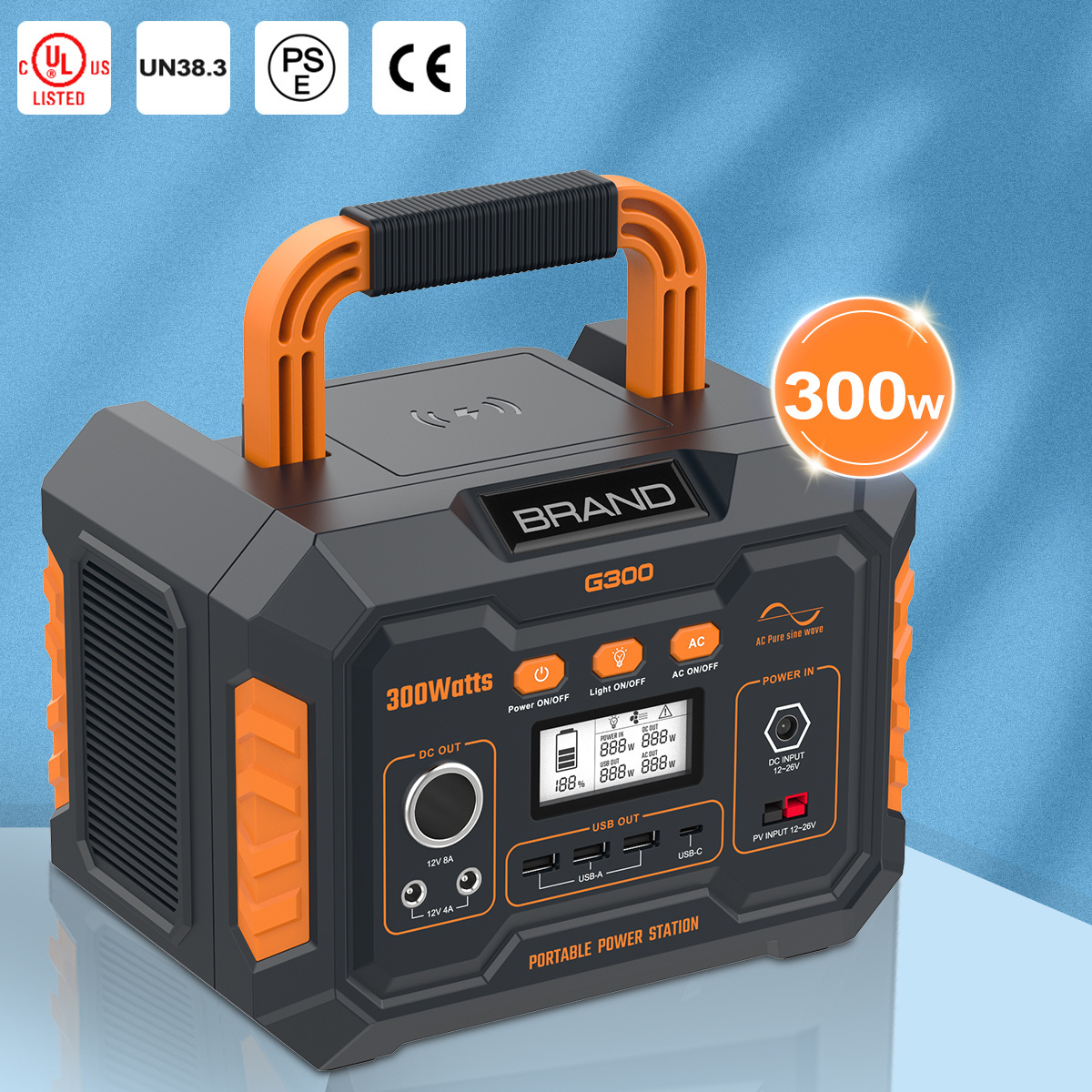 Portable 296Wh DELTA Pro Power Station 120V LiFePO4 Battery Powered with 5 AC Outlets Full Charge in 2.7H for Cars