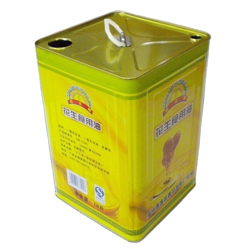 Food Grade 10L15L18L  empty square tinplate tins olive oil metal buckets vegetable oil packaging tin can with plastic lids