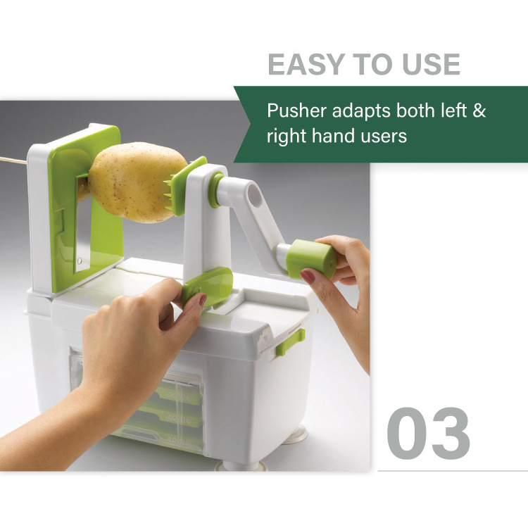 Foldable Vegetable Spiral Slicer 4 Blade Vegetable Spiralizer Handheld Spiral Cutter