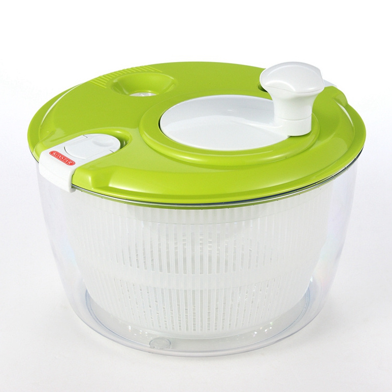 New Design Eco-Friendly Plastic Salad Spinner Green And White Vegetable Salad Spinner