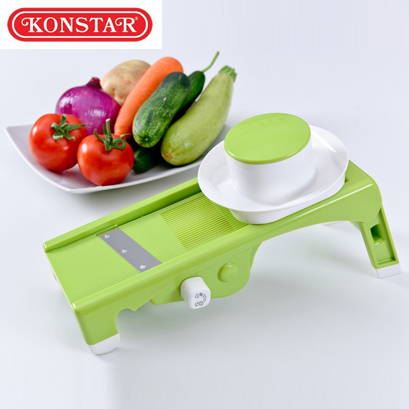 Latest Design Multifunction Kitchen Tools Green & White Vegetable Slicer Grater With Adjustable Slice Thickness