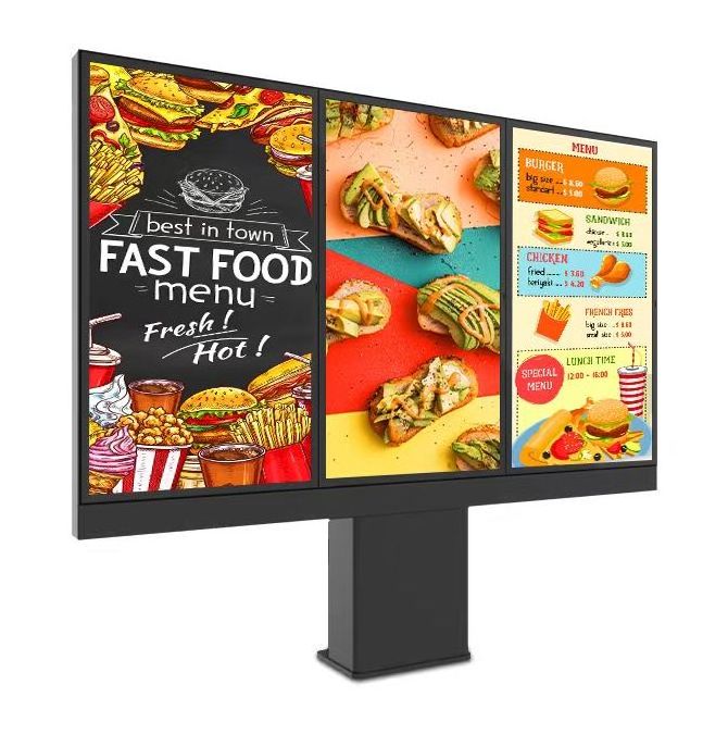 IP65 55 Inch Outdoor Screen Digital Drive Thru Menu Boards Waterproof LCD Advertising Digital Signage And Displays