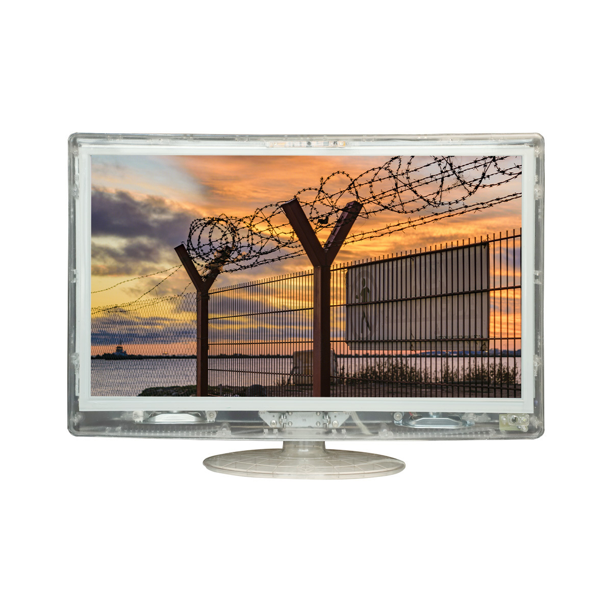 15.6 inch Clear Tech LED TV for prison Jail with transparent cabinet with 14 years special prison tv experience.