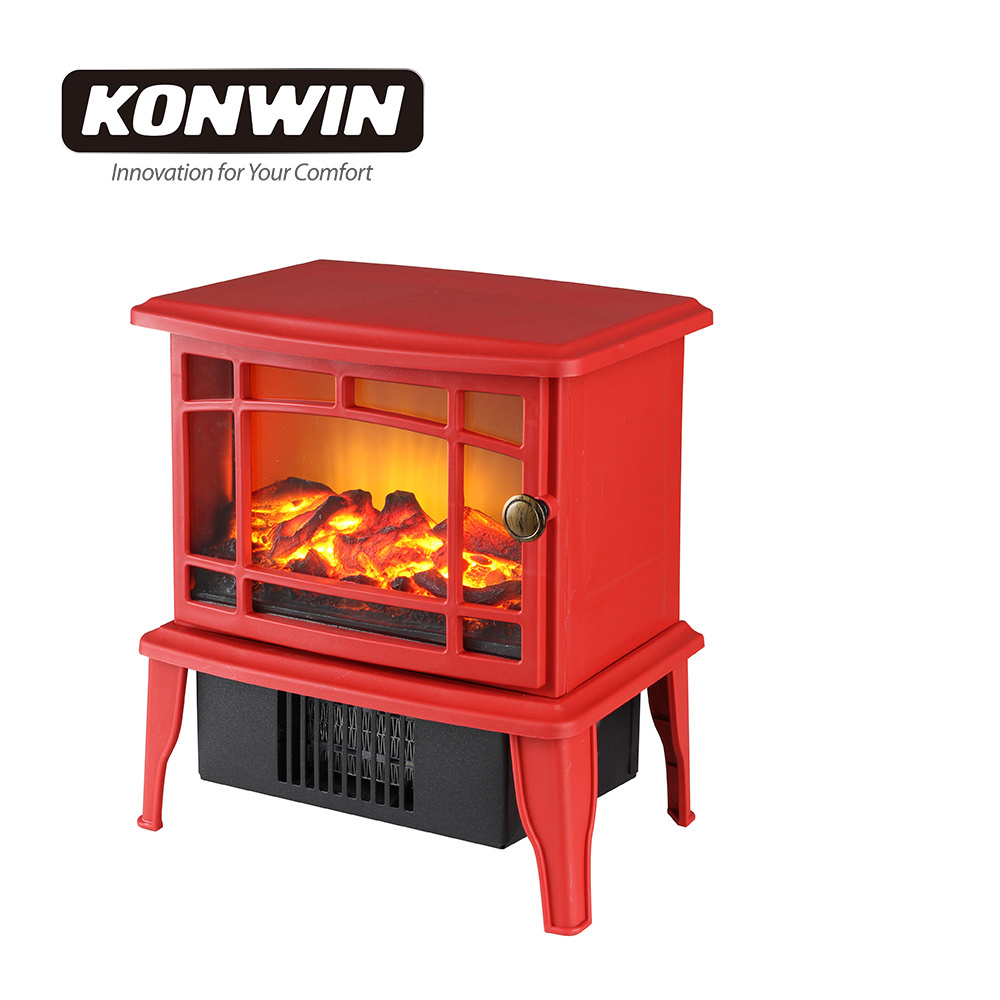 Konwin electric stove log effect fireplace mini tabletop heater FP200