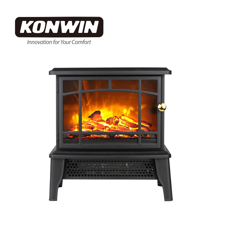 Konwin electric stove log effect fireplace mini tabletop heater FP200