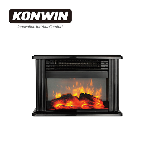 KONWIN Wood Electric fireplace stove heater, Infrared fireplace 3D log fire real flame FP401M-S