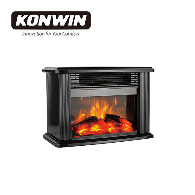 KONWIN Wood Electric fireplace stove heater, Infrared fireplace 3D log fire real flame FP401M-S