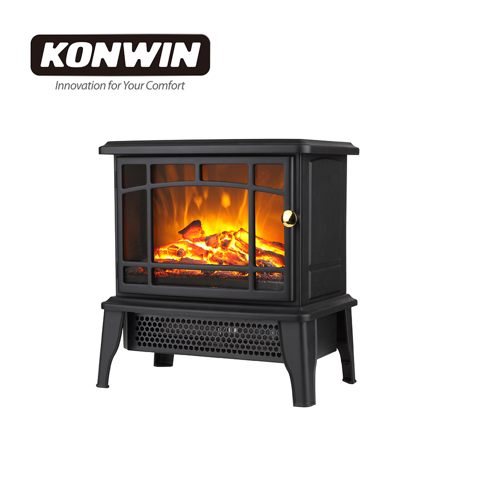 Konwin electric stove log effect fireplace mini tabletop heater FP200