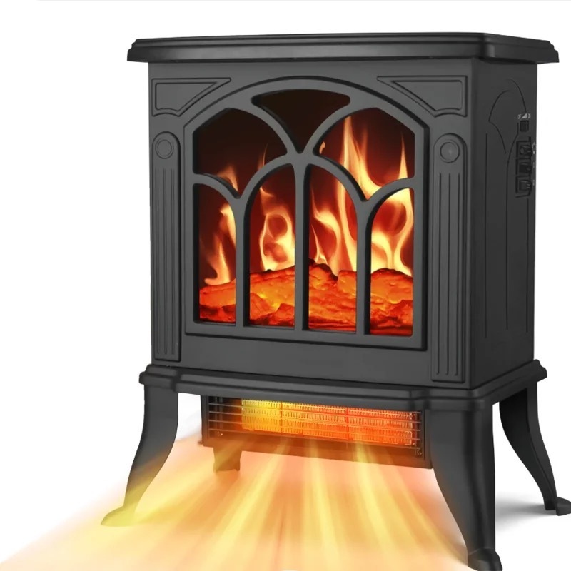 Konwin 750w 1500w Tip over protection 3D Log and Fire Infrared Portable Electric Fireplace Heater Stove Room Hreater