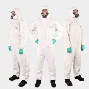 Konzer Type 5 6 disposable veterinary  fiberglass  protective clothing with mask safety clothing coverall