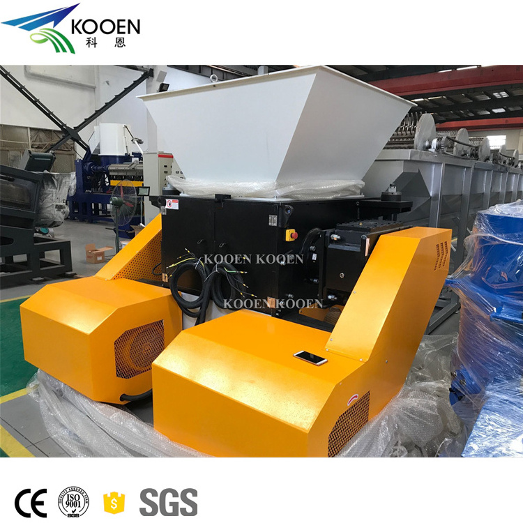 hot selling industrial plastic shredder/industrial grass shredder/ double shaft crusher plastic shredder