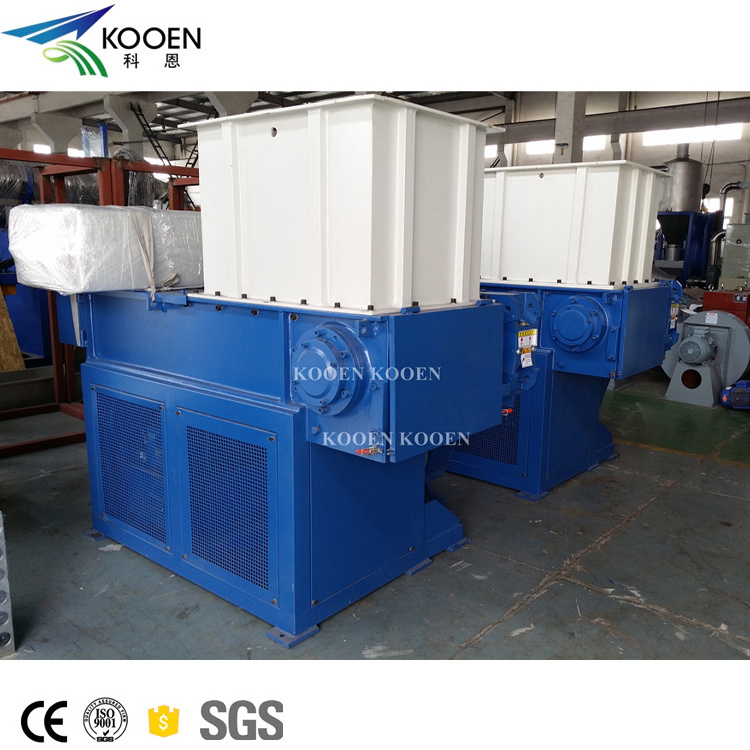 hot selling industrial plastic shredder/industrial grass shredder/ double shaft crusher plastic shredder