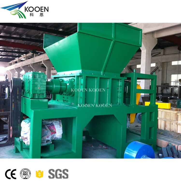 hot selling industrial plastic shredder/industrial grass shredder/ double shaft crusher plastic shredder