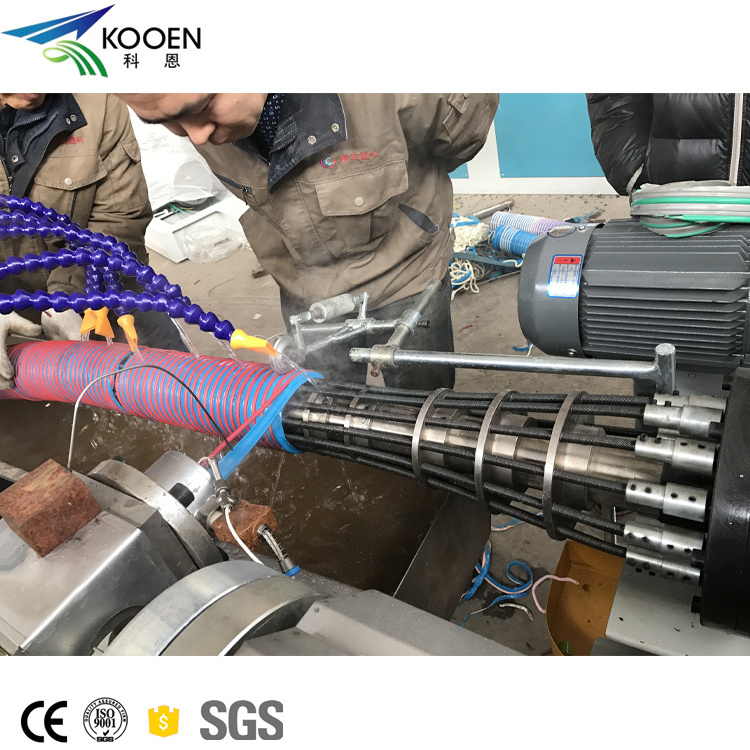 Plastic PVC spiral corrugated pipe making machine / PVC reinforced hose extrusion production line