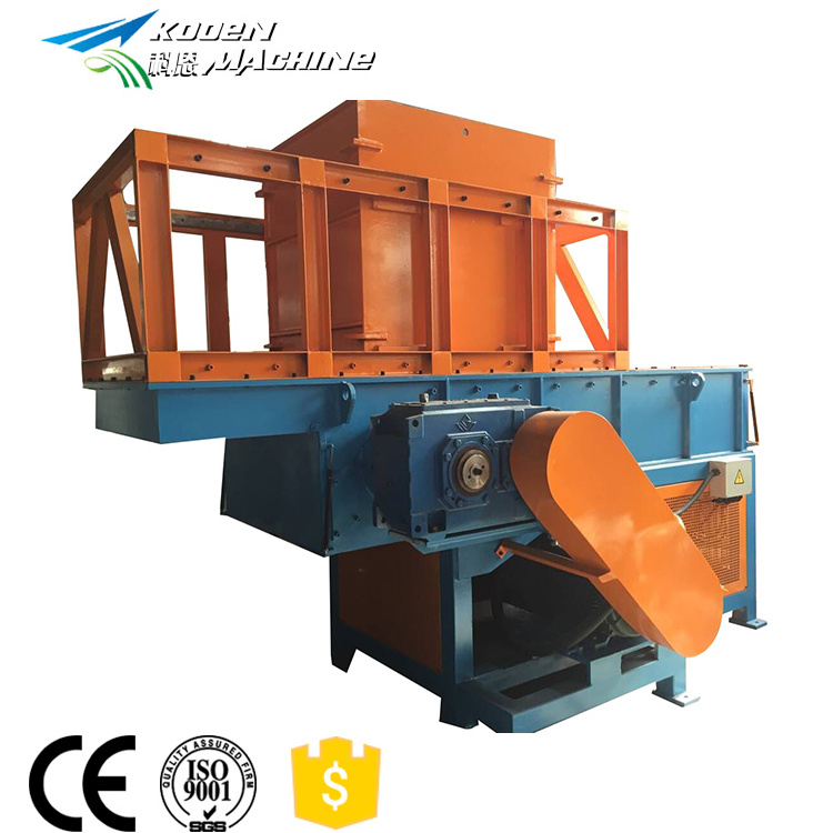 High output industrial waste paper cardboard recycling double shaft shredder machine