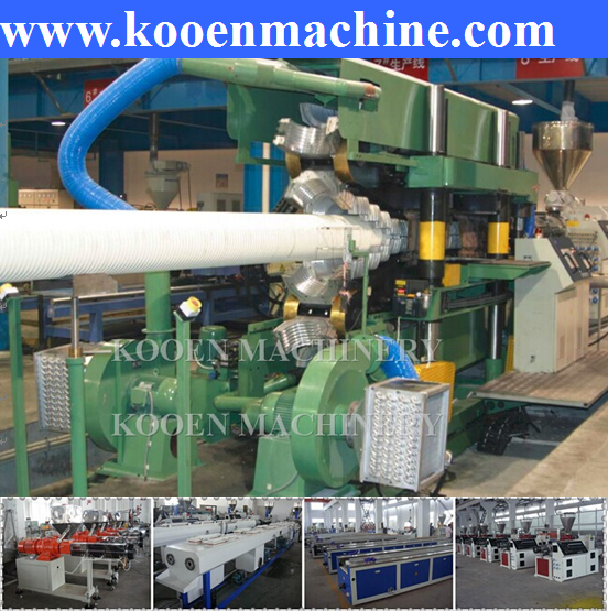 Different diameter hdpe pvc single double wall corrugated drain pipe machine production line extruder extrusion line for sale