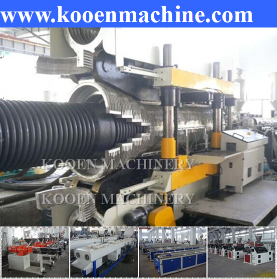 Different diameter hdpe pvc single double wall corrugated drain pipe machine production line extruder extrusion line for sale