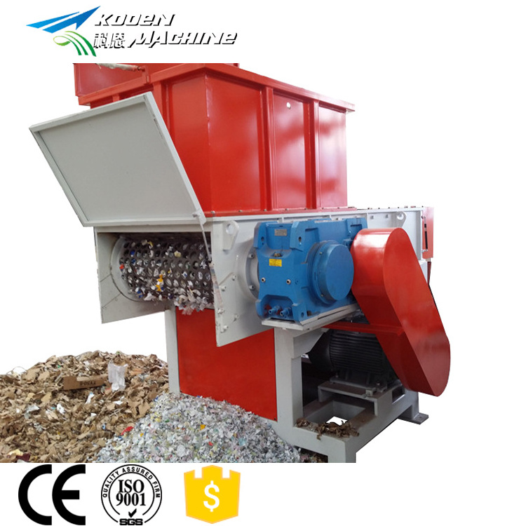 KOOEN Waste Plastic Used Rubber Tires Recycling Machines Double Shaft Shredder