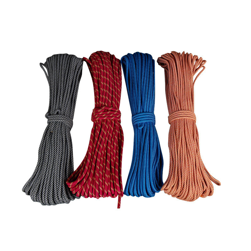 12mm Outdoor Safety Static Rock Round Climbing Cord Escape Rope Rappelling Cord Parachute Rope