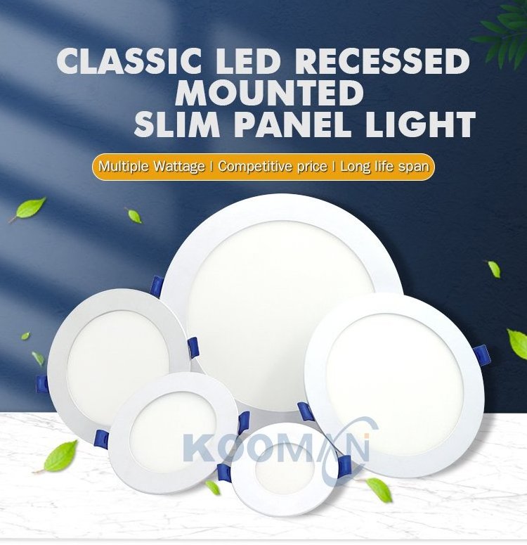 LED Ultra-thin Panel Light High Quality and Good Price Waterproof 3/6/9/12/15/18/24w Home Office Panel Light