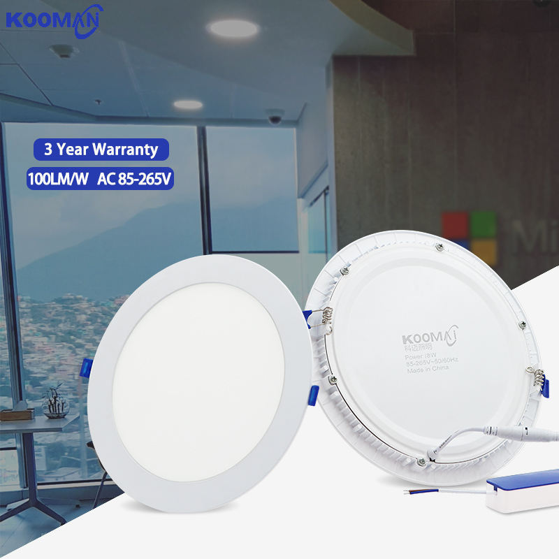 High Quality Round Panel 3w 6w 9w 12w 18w 24w Slim Ceiling Recessed Mounted LED Narrow Home Office Panel Light