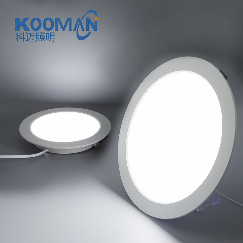 26W Dimmable Nature Warm Cool White LED Recessed Ceiling Ultra Slim Flat Round Panel Light Fixture