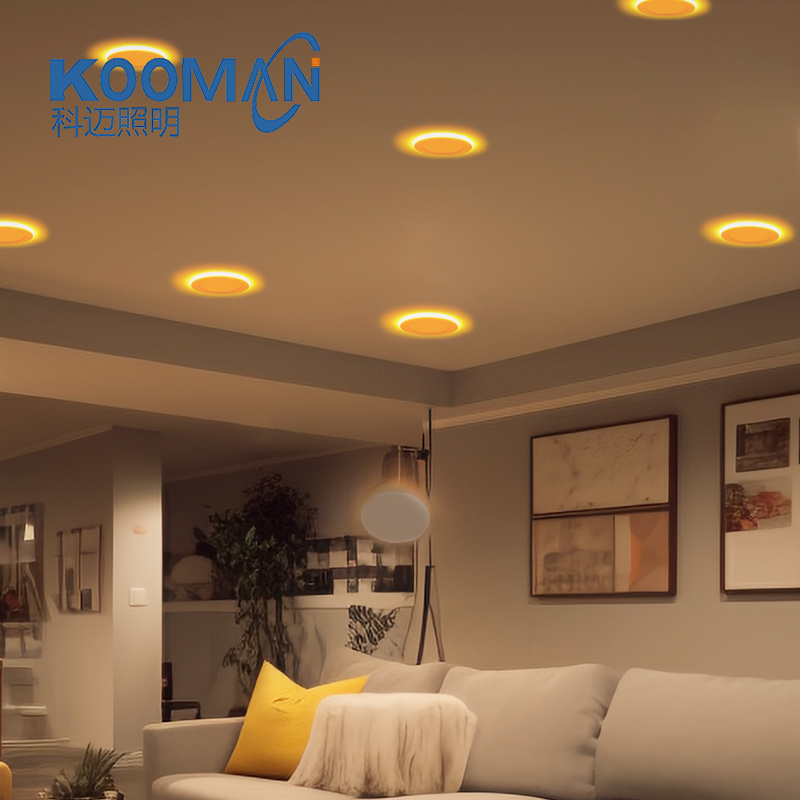 KOOMAN Slim Recessed Round 9+3W 12+3W Panel Light with Night Light Dimmable 4 6Inch ETL FCC Pot Lights