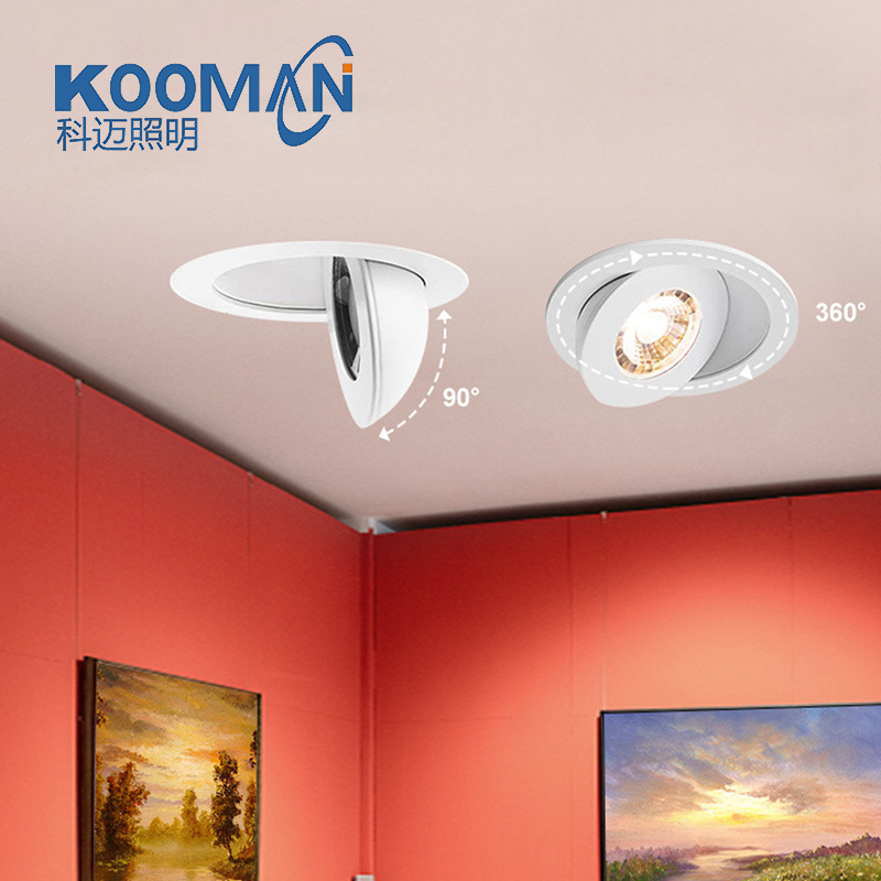 KOOMAN 16 Pack 4 Inch 6CCT 9W Eyeball Canless Slim ETL Downlight Adjustable Gimbal Recessed Lighting with J-Box