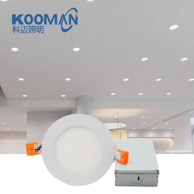 KOOMAN Commercial 12-Pack 6 Inch 6CCT Recessed Slim Panel with Junction Box Dimmable Pot Light ETL FCC Panel light