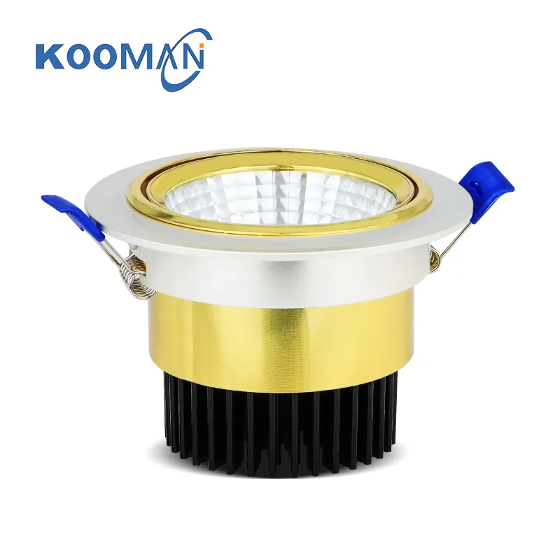 Hot sale white and gold  spotlight high lumen efficiency die-casting aluminum adjustable angle COB down light 7W mini spotlight