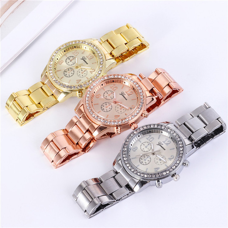 2021 Gold Ladies Wrist Watches Dress Watch Women Crystal Diamond Watches Stainless Steel Silver Clock Women Montre Femme