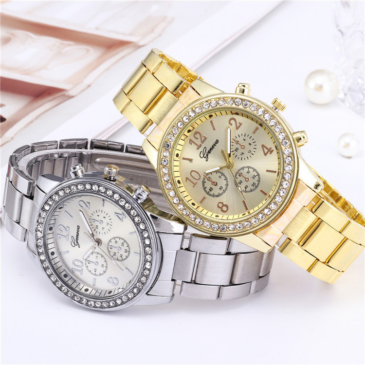 2021 Gold Ladies Wrist Watches Dress Watch Women Crystal Diamond Watches Stainless Steel Silver Clock Women Montre Femme