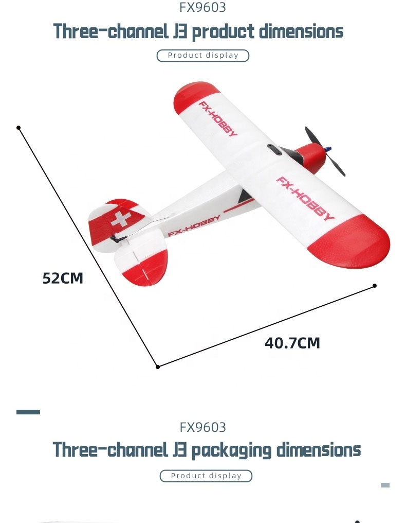 Kootai  A9703 Three channels RC J3 airplane for beginners RC Toys plane  foam material fixed wing