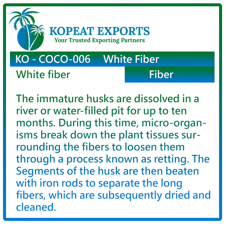 TopQuality Coco Coir White Fiber Bale Coir For Use In Hydroponic Farming At Lowest Price To Export Quality From Indian Exporters