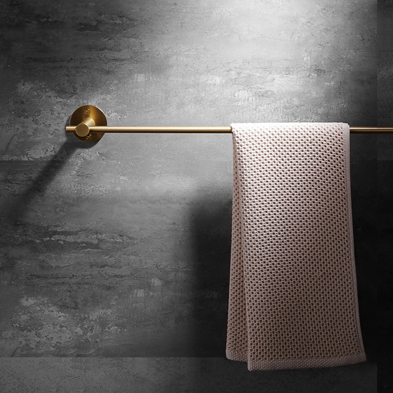 Custom Size Solid Brass Long Towel Bars Rails European Nordic Bathroom Kitchen 55cm Golden Copper Wall Towel Holder