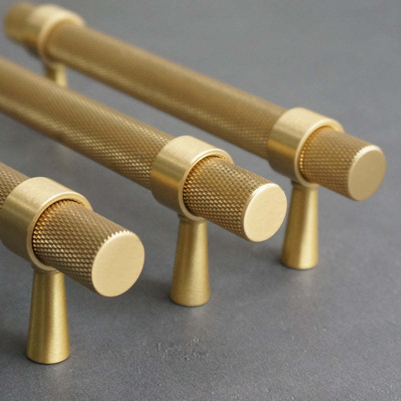 Factory Selling Kitchen Cabinets Door Knurled Handle Gold Nordic Luxury Cupboard Drawer Wardrobe Brass Pull Handles