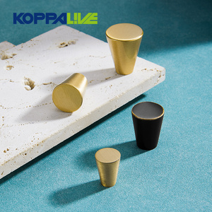 Koppalive Cone Cabinet Door Knobs Tapered Gold Solid Brass Kitchen Drawer Knob for Furniture Hardware