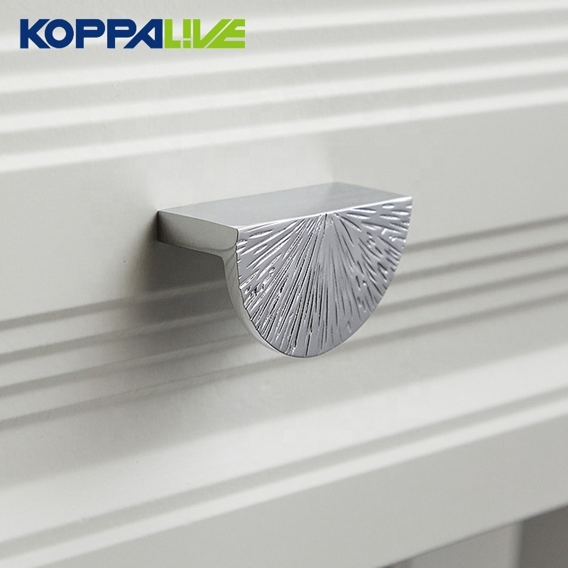 KOPPALIVE Brass Line Hammer Cabinet Door Handle Desk Drawer Pulls Modern Chrome Half Moon Handles and Knobs Polished Copper