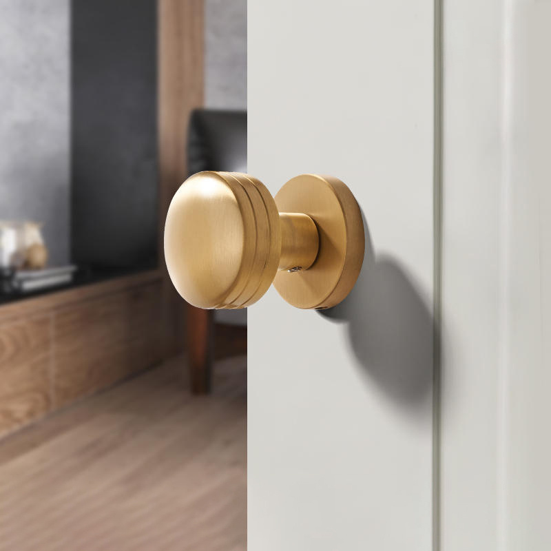 Koppalive solid brass door knob invisible lock black antique round interior passage privacy door handle